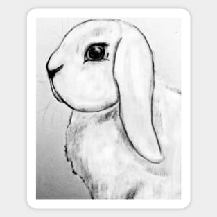 White Lop Bunny Rabbit Sticker